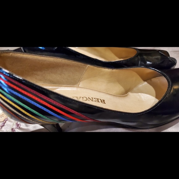 GUC 1970 Vintage designer Patient leather pump  7  3" heel - Picture 4 of 9